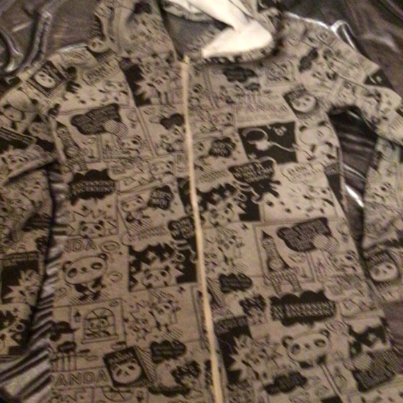 Girls Woman REVERSIBLE hoodsy One side Panda pouch/zip up jacket with2sided hood - Picture 2 of 6